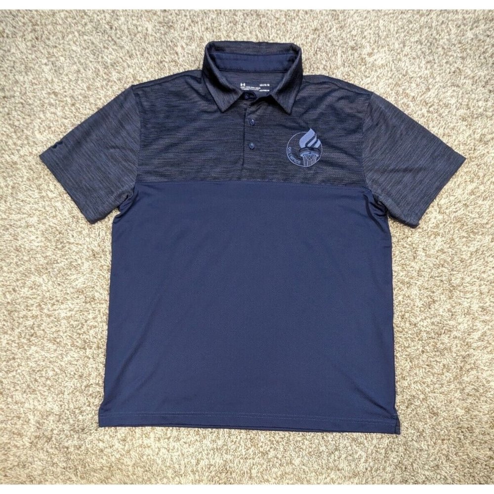 Under Armour Golf Polo Shirt Mens Large Olympics Performance Navy Blue